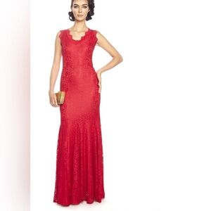 Posh Couture red long cocktail dress